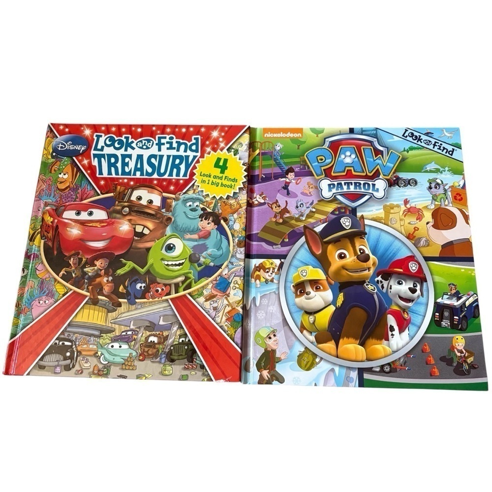 Disney and Nickelodeon Look and Find Treasury Books for Kids Paw Patrol Cars